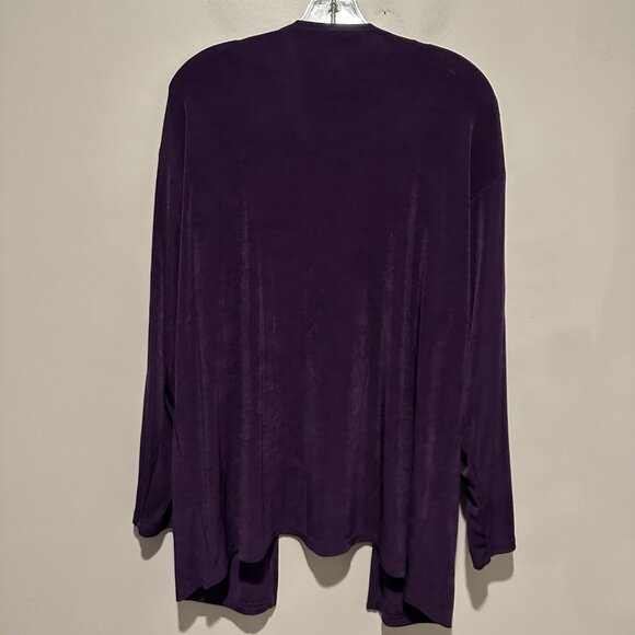A Touch of Class Vintage Cardigan Top Womens XL Travelers Style Purple Slinky - Picture 6 of 8